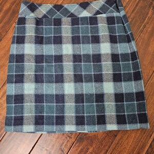 L.L. Bean Blue and Green Plaid Skirt Womens Size 12p